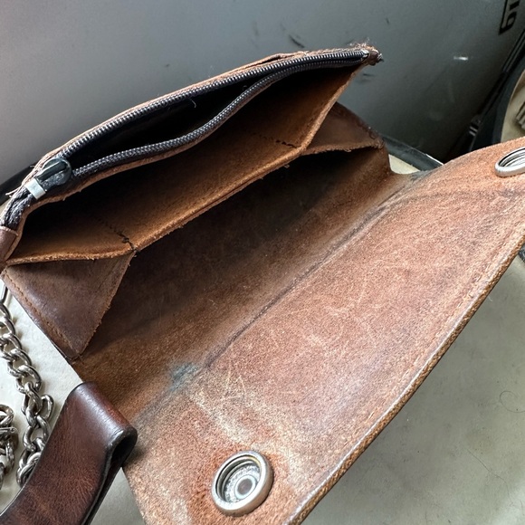 Brown Leather Wallet with Chain - Picture 6 of 7